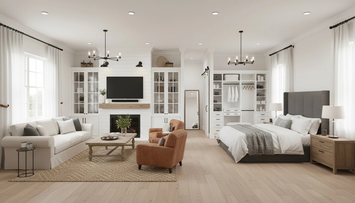 Modern Farmhouse Living Room design — interior photo by GenRoom AI