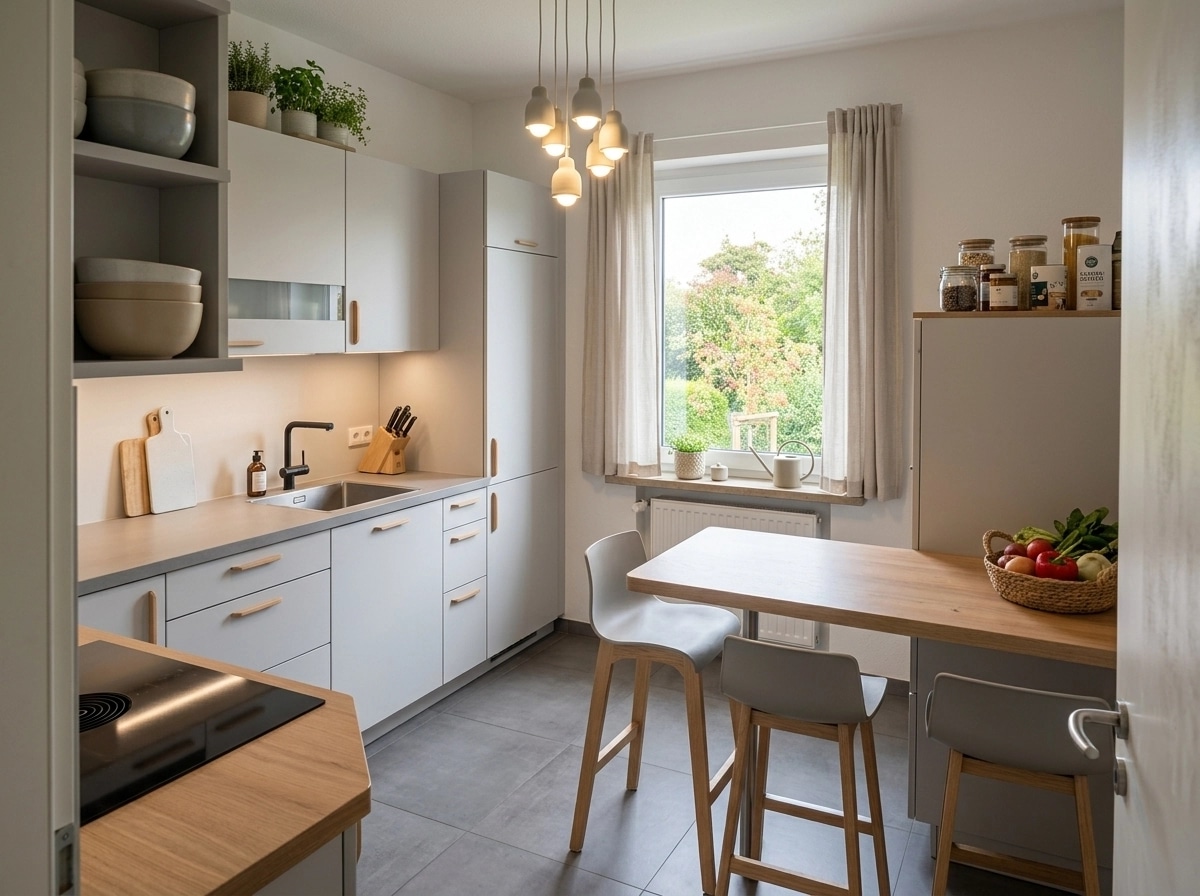 Kitchen interior in Scandinavian style — photo by GenRoom AI