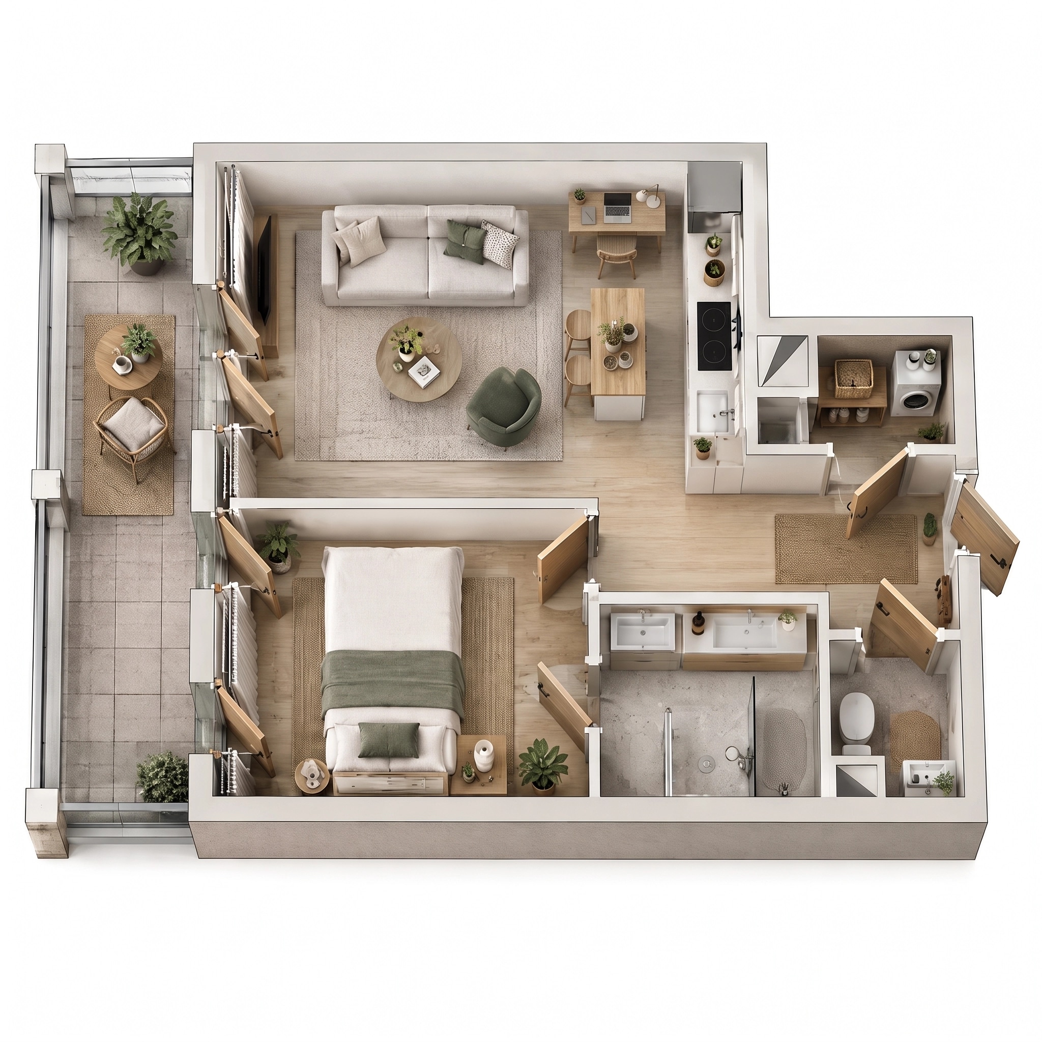 Interior design in Scandinavian style — Living Room by GenRoom AI