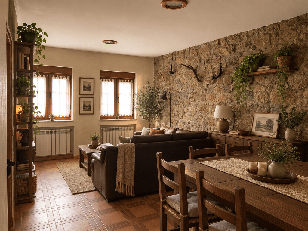 İç mekân tasarımı Rustic stili — dining_room GenRoom AI