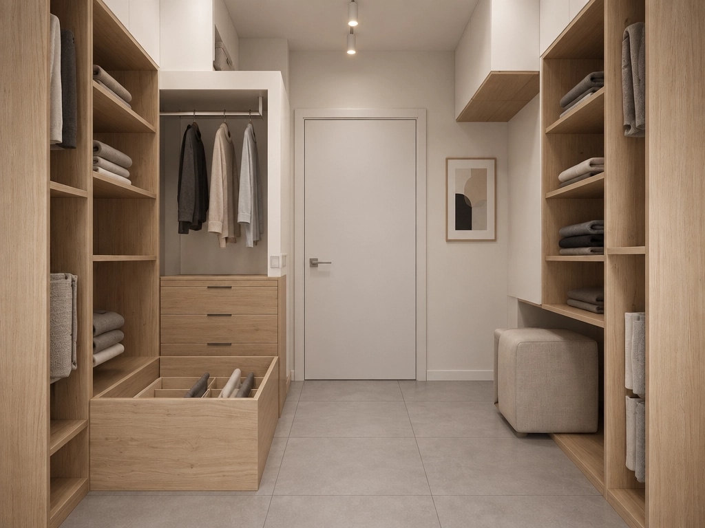 Interior design in Minimalism style — wardrobe by GenRoom AI