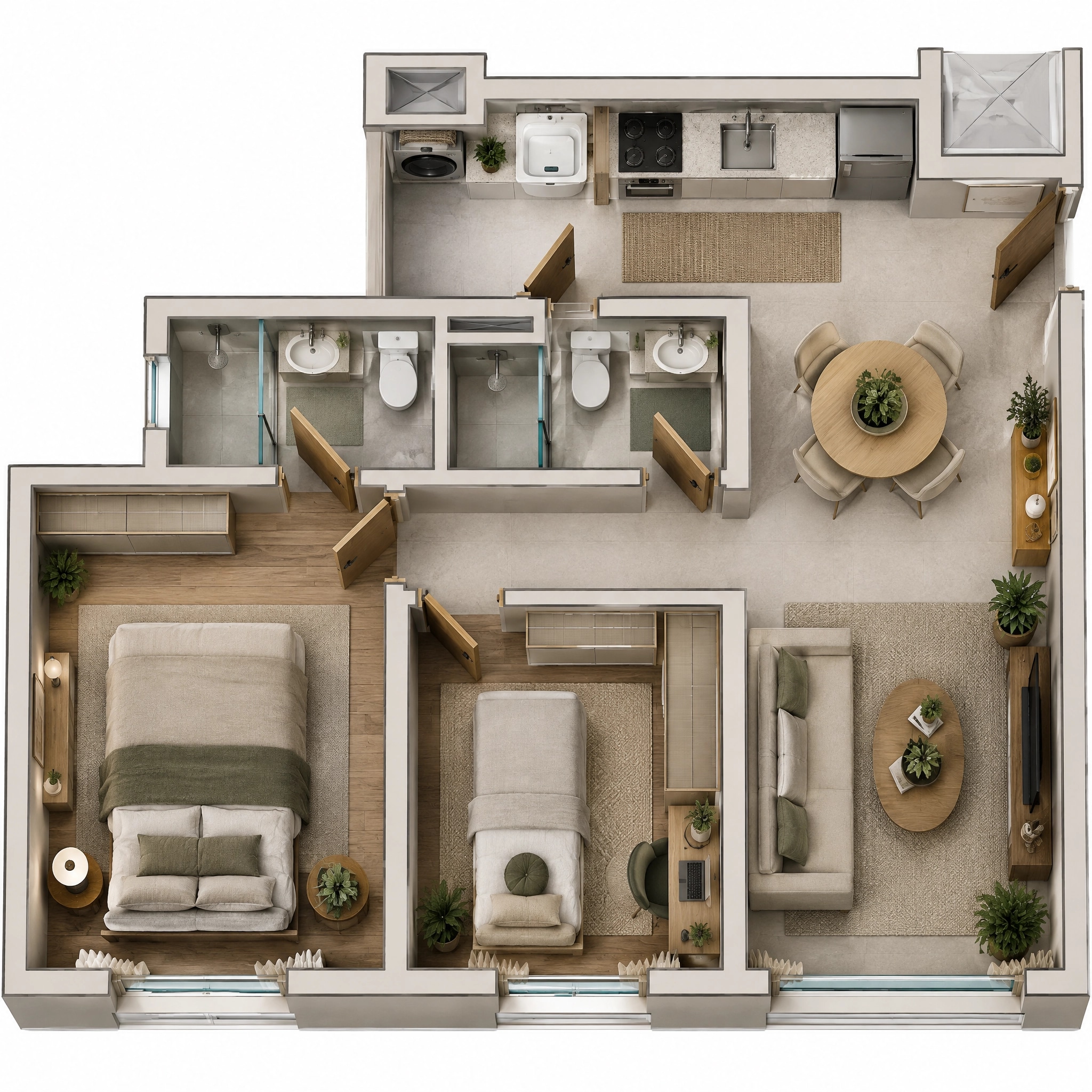 التصميم الداخلي بنمط Contemporary — غرفة المعيشة من GenRoom AI