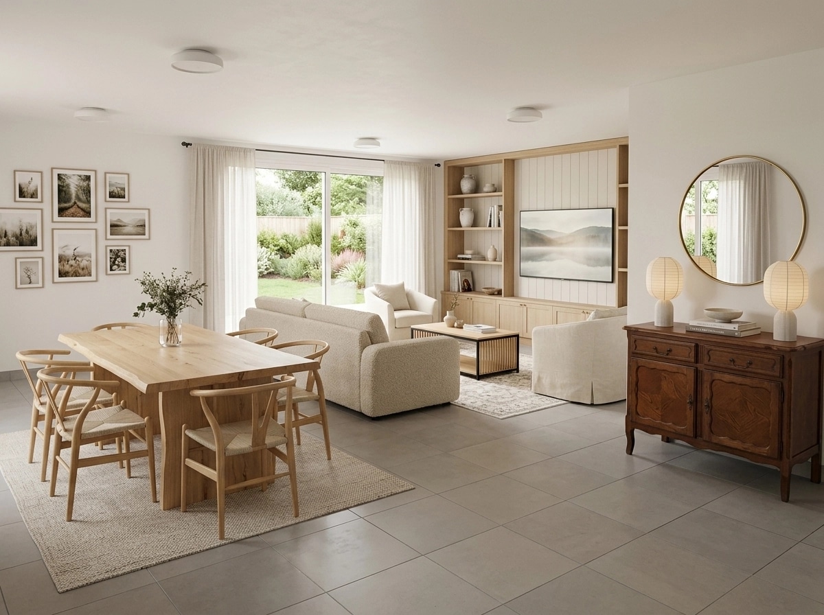 Modern Farmhouse Living Room design — interior photo by GenRoom AI