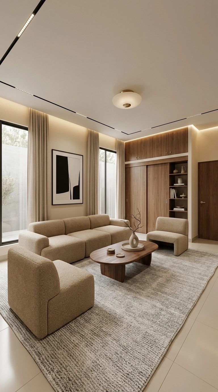 Minimalism Living Room design — interior photo by GenRoom AI