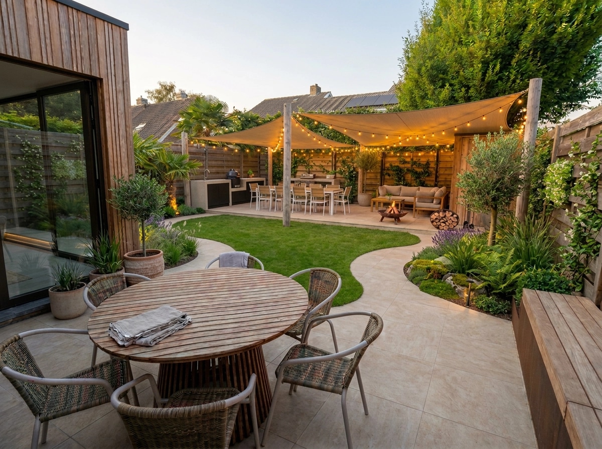 Landscape design in Scandinavian Garden style — Yard by GenRoom AI