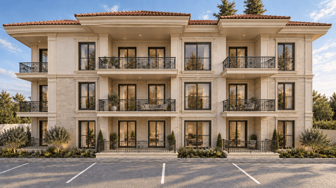 Facade design in Classic Facade style — photo by GenRoom AI