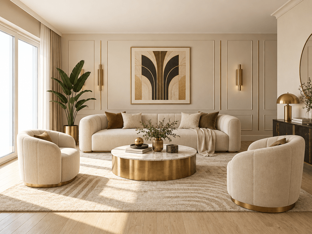 Interior design in Art Deco style — Living Room by GenRoom AI