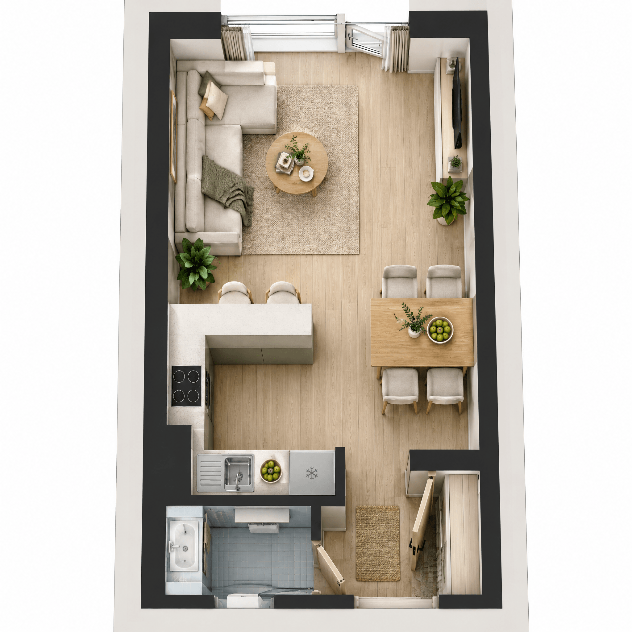 Interior design in Scandinavian style — Living Room by GenRoom AI
