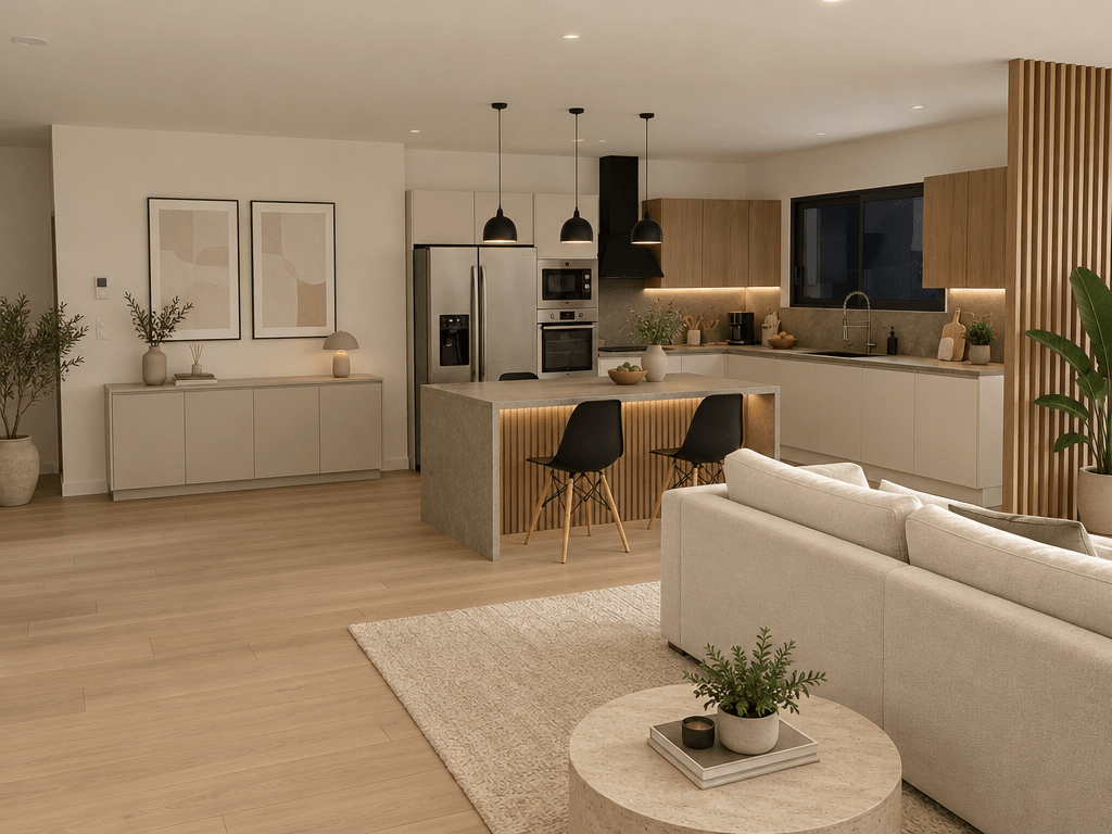 Minimalism Kitchen design — interior photo by GenRoom AI