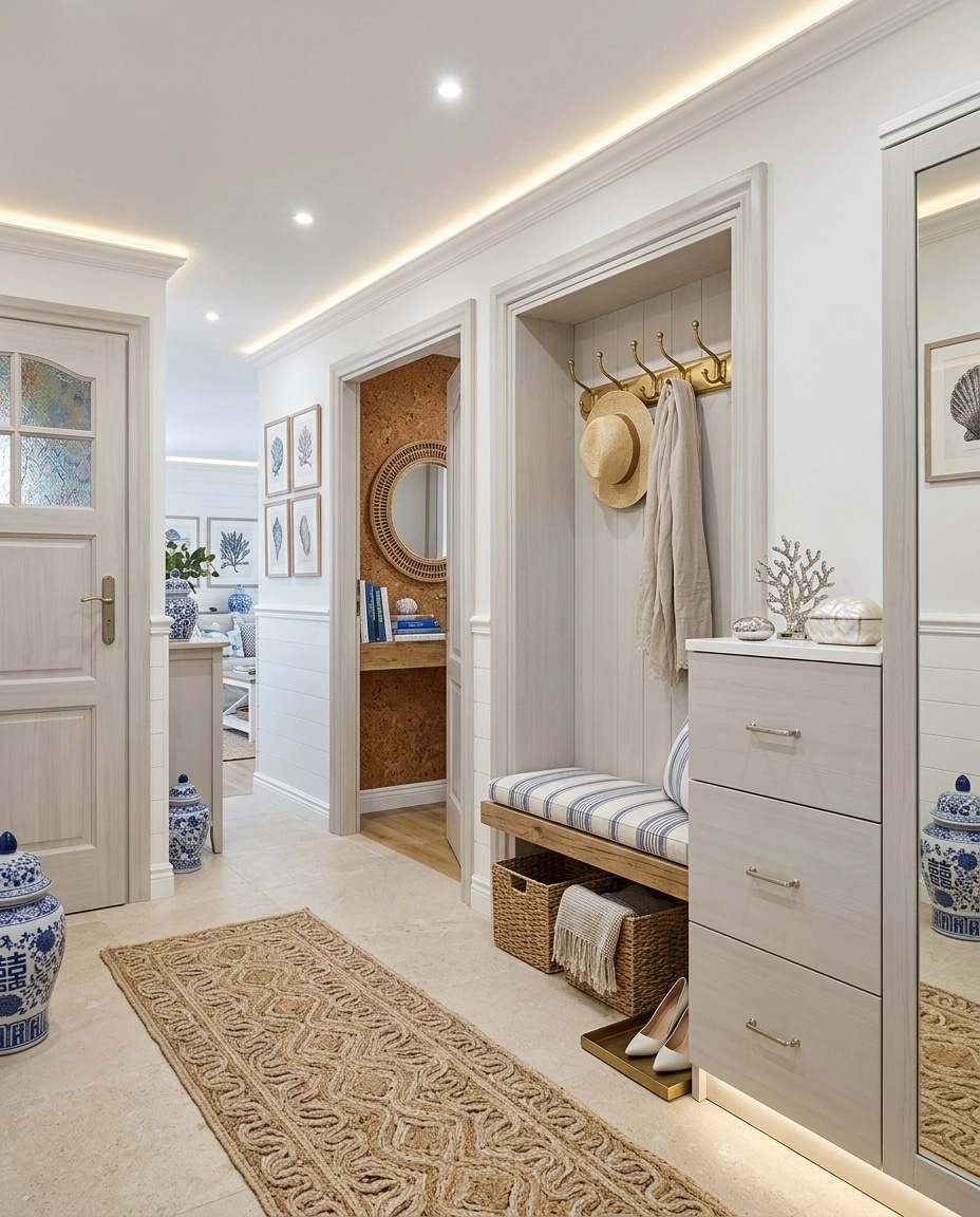 Hallway interior in Coastal / Hamptons style — photo by GenRoom AI