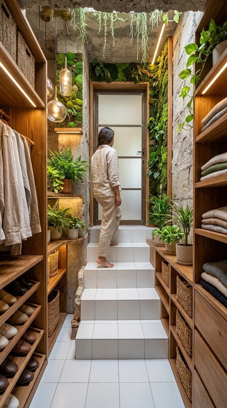 Interior design in Biophilic style — wardrobe by GenRoom AI