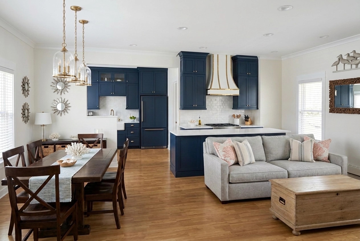 Interior design in Coastal / Hamptons style — Kitchen by GenRoom AI