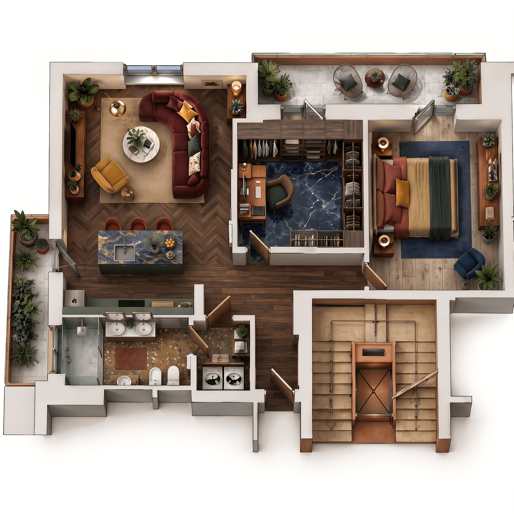 Interior design in Mid-Century Modern style — Living Room by GenRoom AI