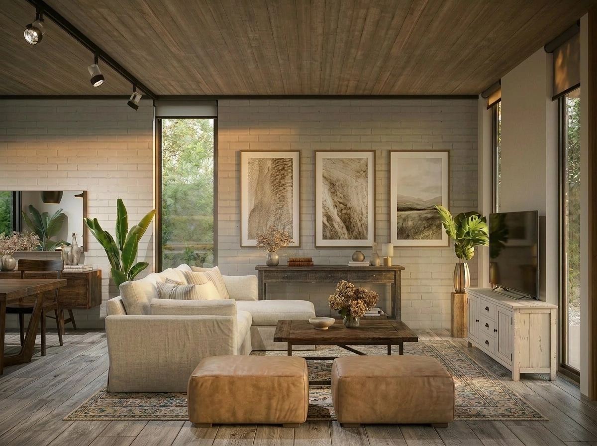 Modern Farmhouse Living Room design — interior photo by GenRoom AI