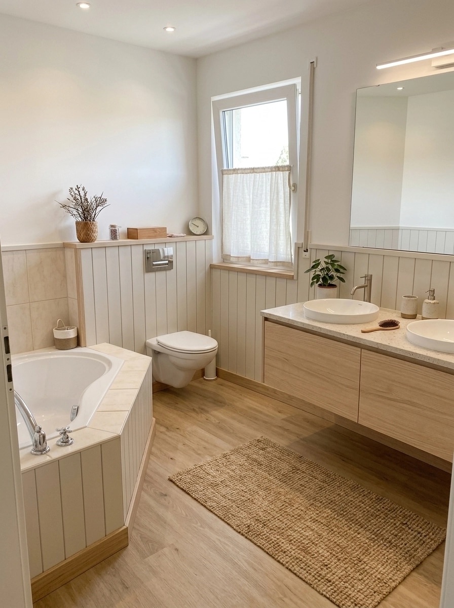 Bathroom interior in Scandinavian style — photo by GenRoom AI