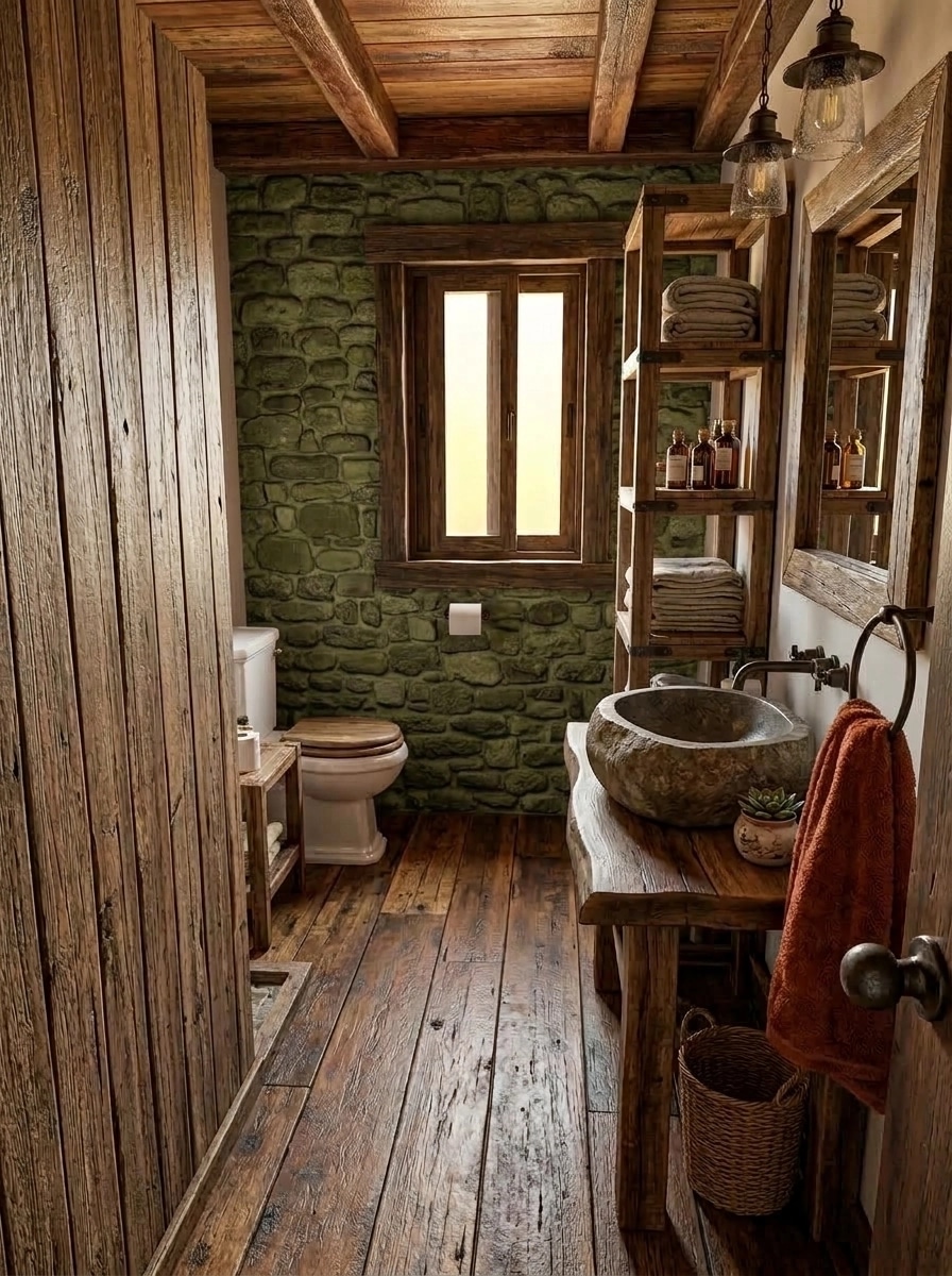 Rustic Bathroom design — interior photo by GenRoom AI