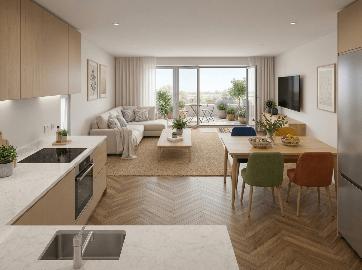 Scandinavian غرفة المعيشة design — interior photo by GenRoom AI