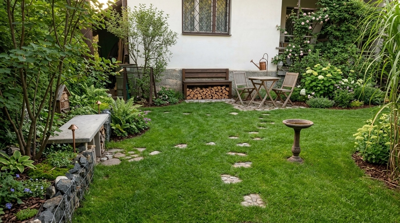Landscape design in Eco Natural Garden style — Yard by GenRoom AI