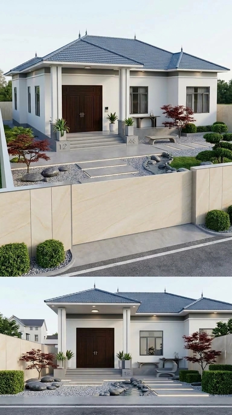 Facade design in Minimalist Facade style — photo by GenRoom AI