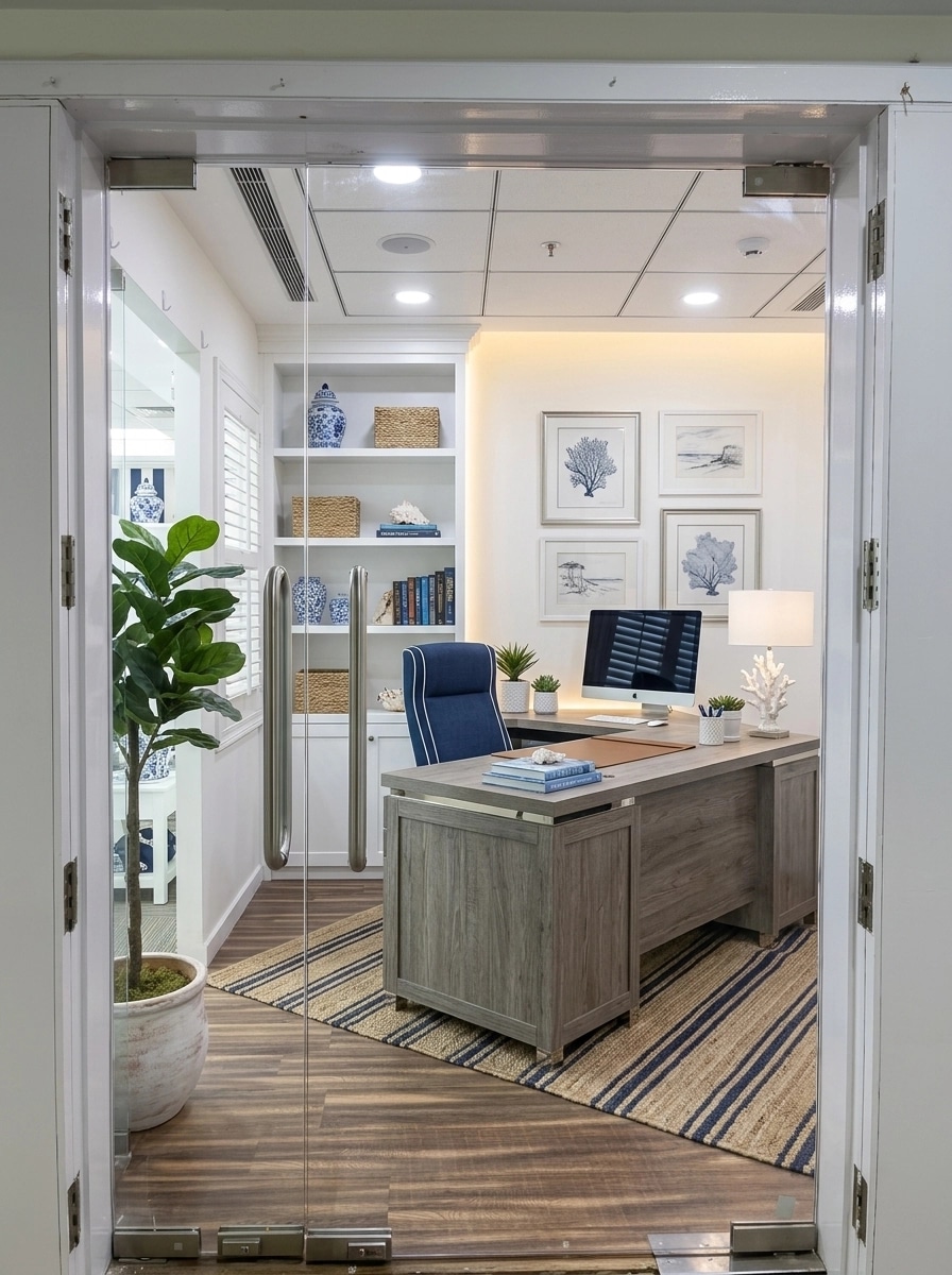 Interior design in Coastal / Hamptons style — Office by GenRoom AI