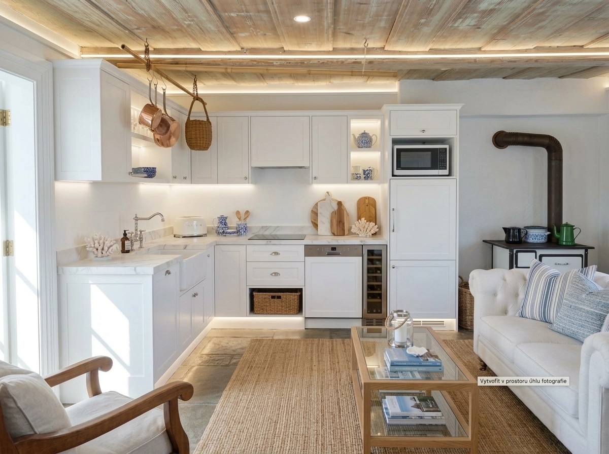 Kitchen interior in Coastal / Hamptons style — photo by GenRoom AI