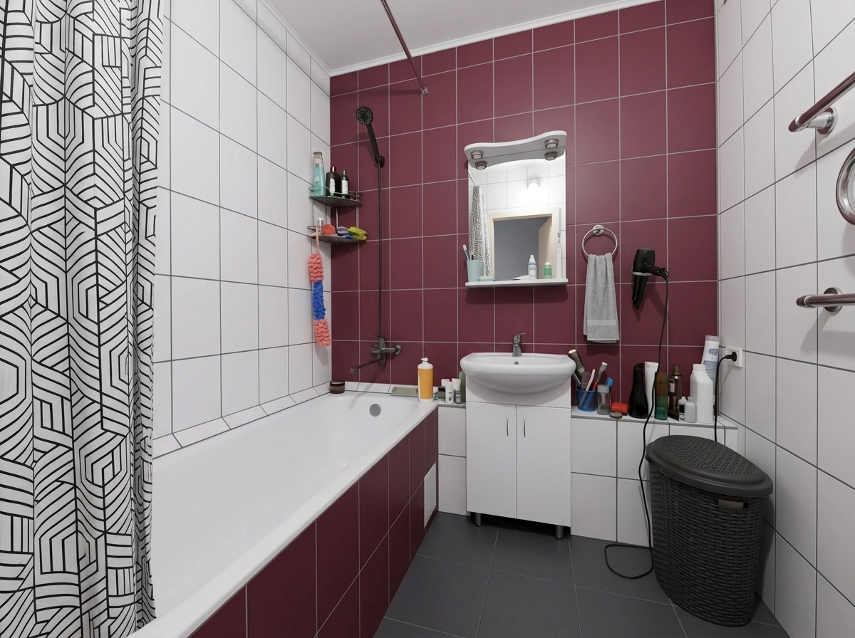 Bathroom interior in Minimalism style — photo by GenRoom AI