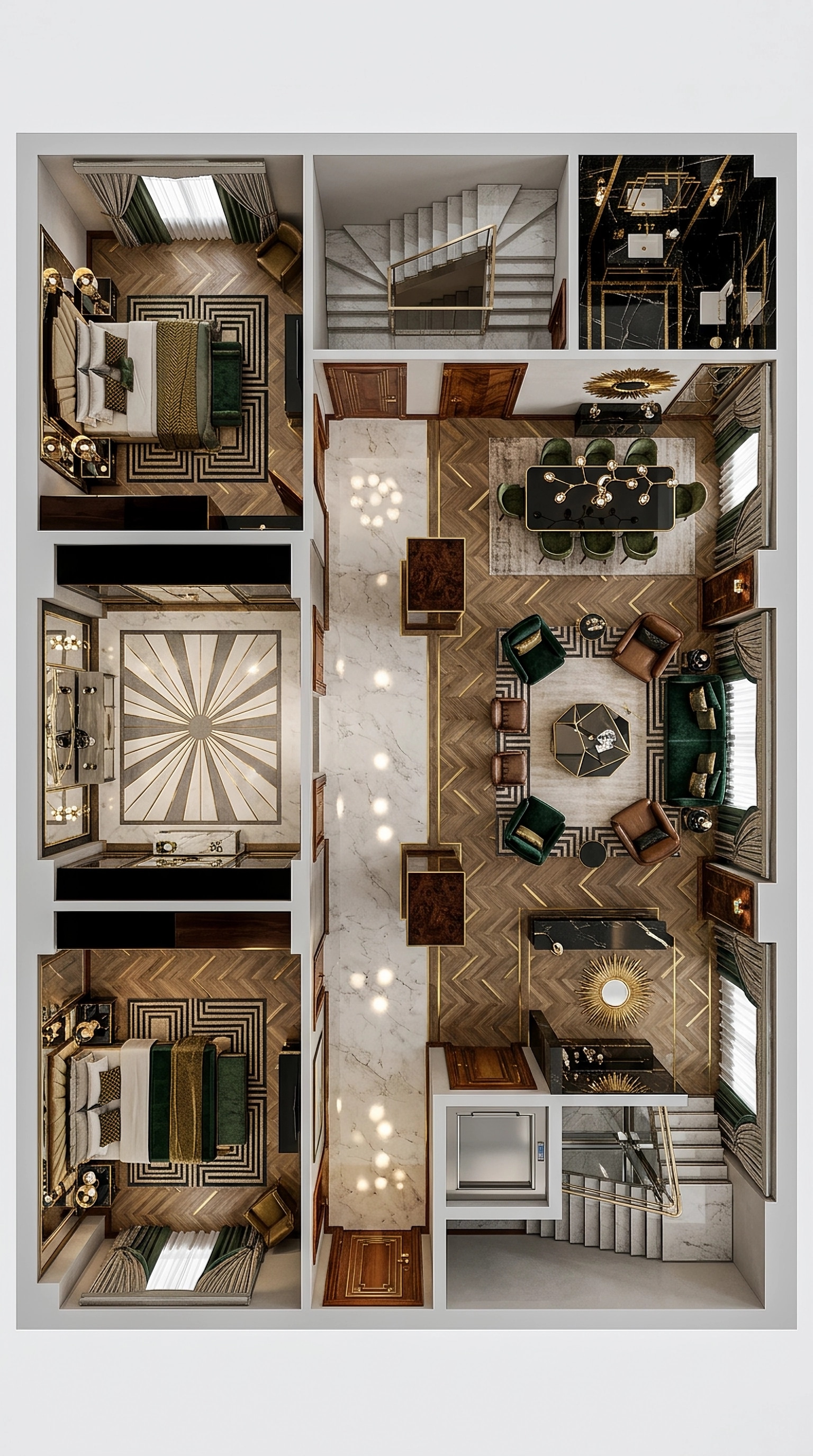 Art Deco Living Room design — interior photo by GenRoom AI