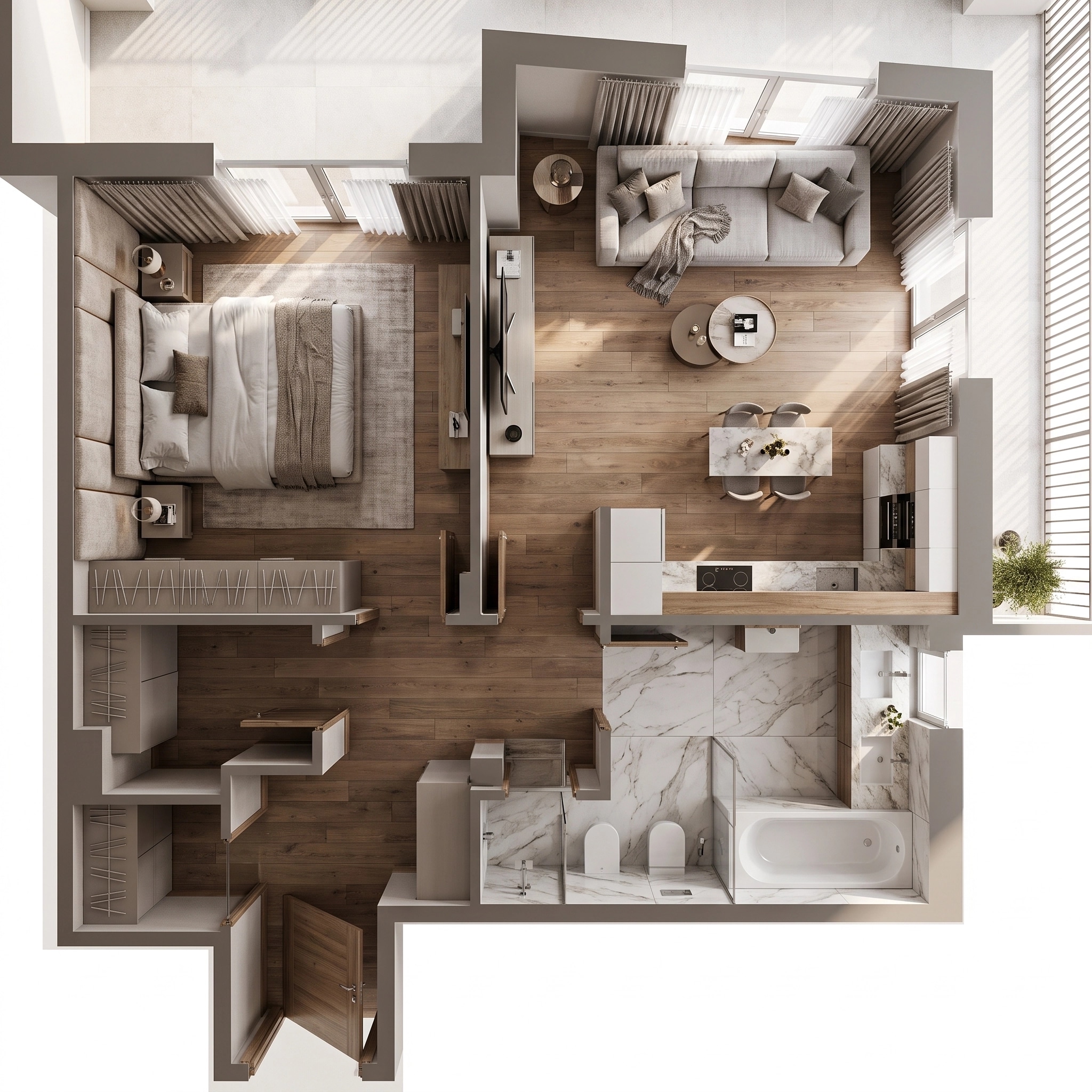 Interior design in Contemporary style — Living Room by GenRoom AI