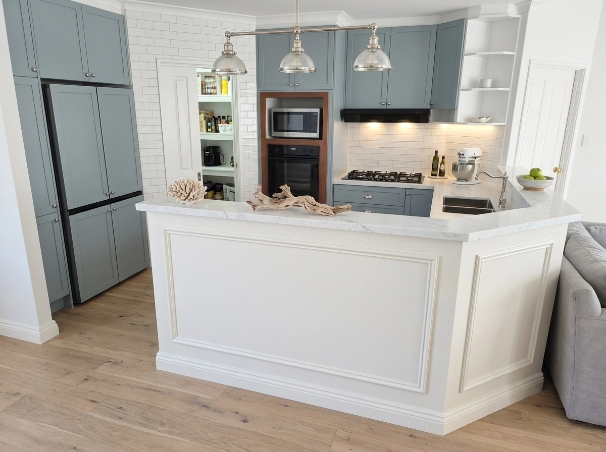 Interior design in Coastal / Hamptons style — Kitchen by GenRoom AI