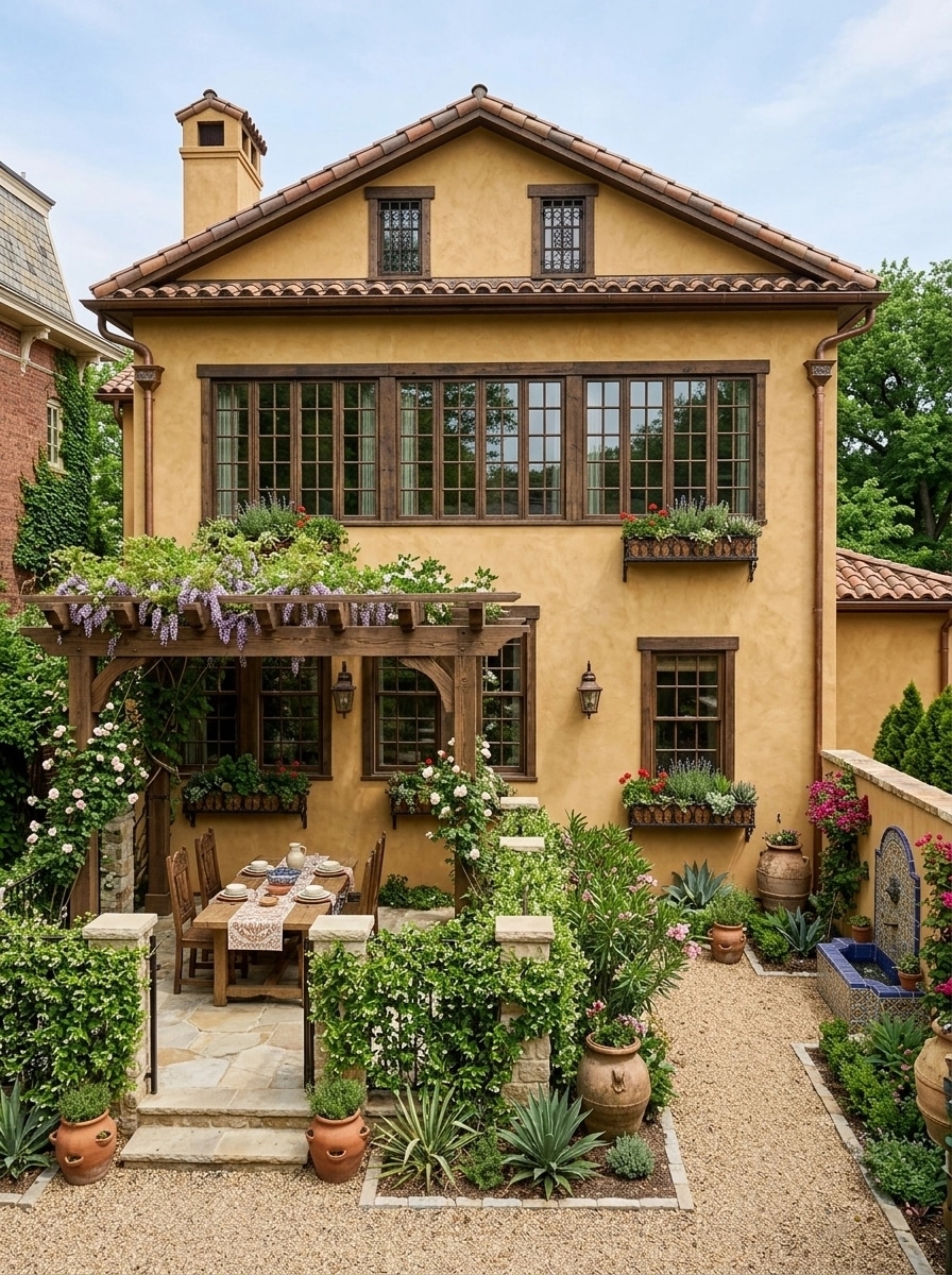 Facade design in Mediterranean Facade style — photo by GenRoom AI