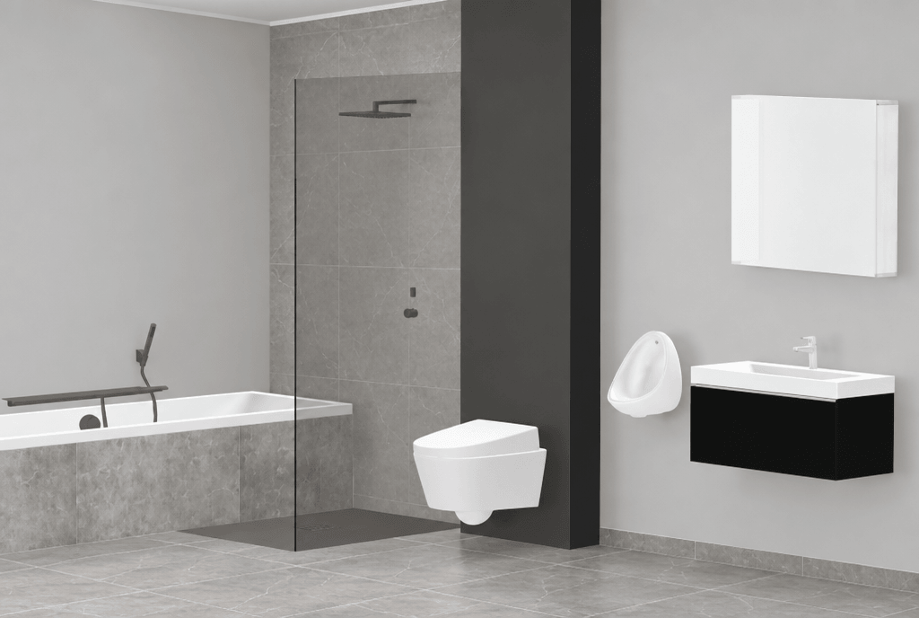 Bathroom interior in Minimalism style — photo by GenRoom AI