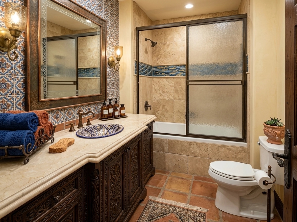 Interior design in Mediterranean style — Bathroom by GenRoom AI