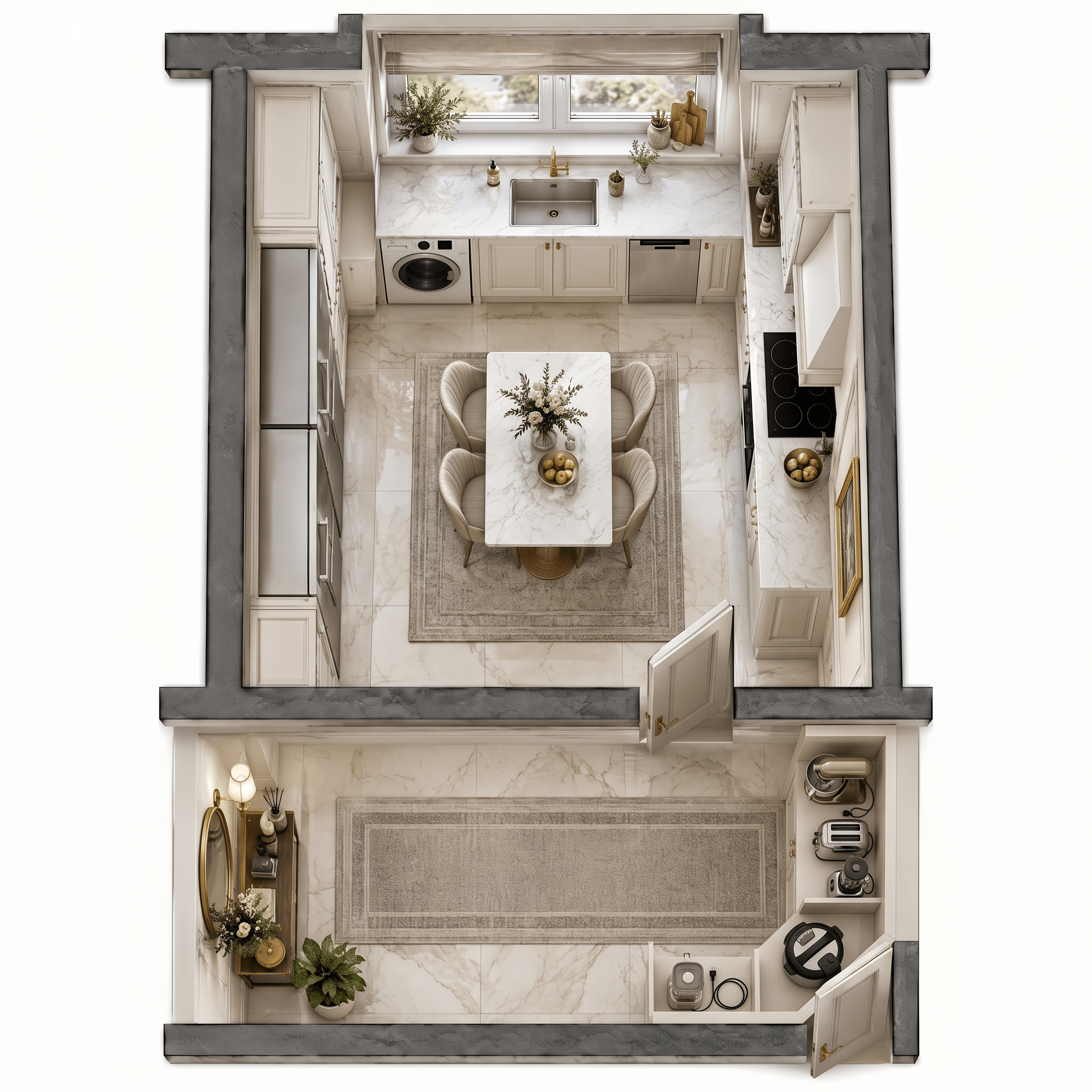 Neoclassic Soggiorno design — interior photo by GenRoom AI