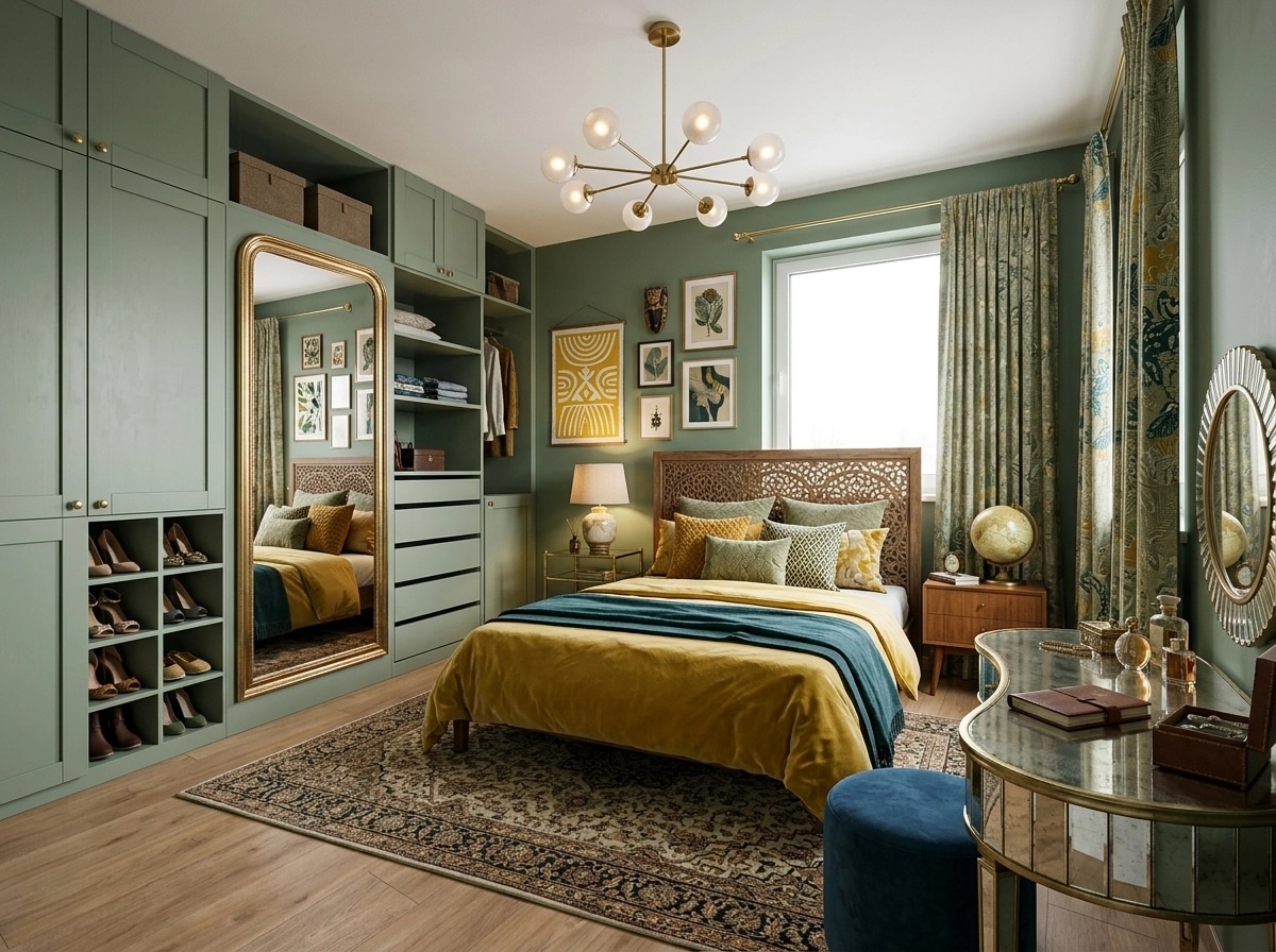 Design d'interni in stile Eclectic — Camera da letto di GenRoom AI