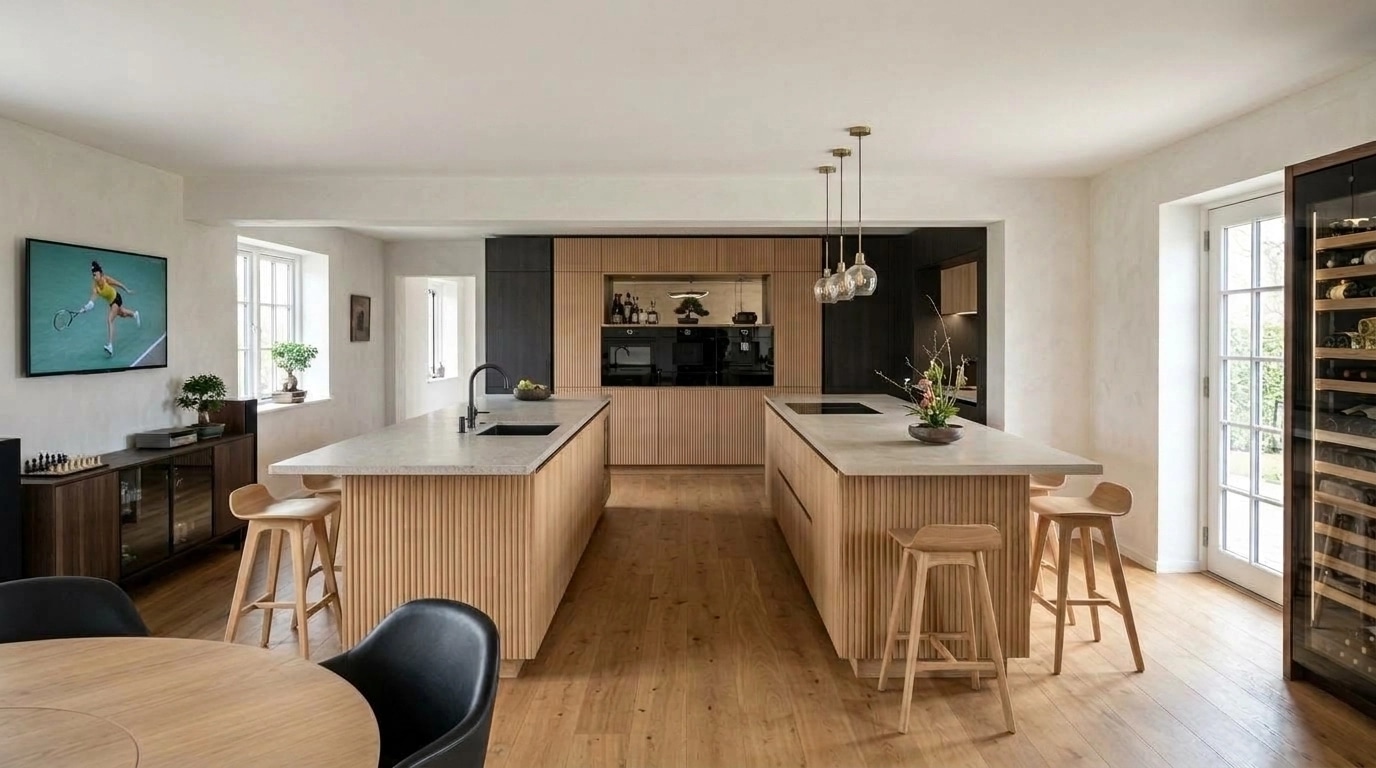 Kitchen interior in Japandi style — photo by GenRoom AI