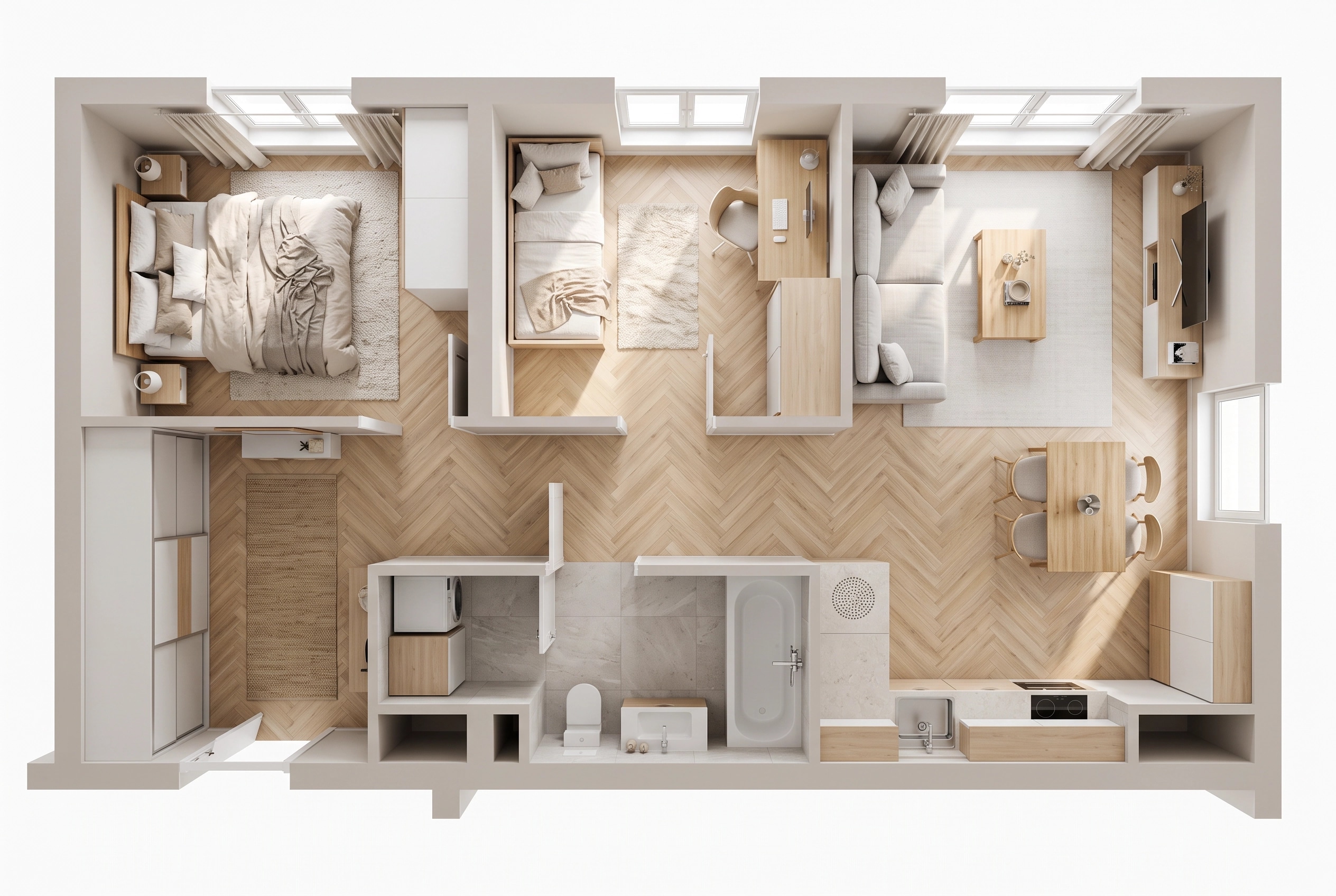 Interior design in Scandinavian style — Living Room by GenRoom AI