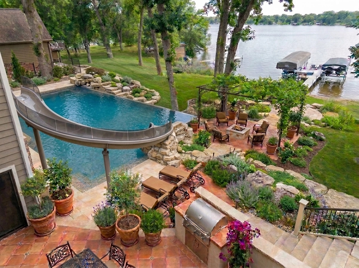 Landscape design in Mediterranean Yard style — Yard by GenRoom AI