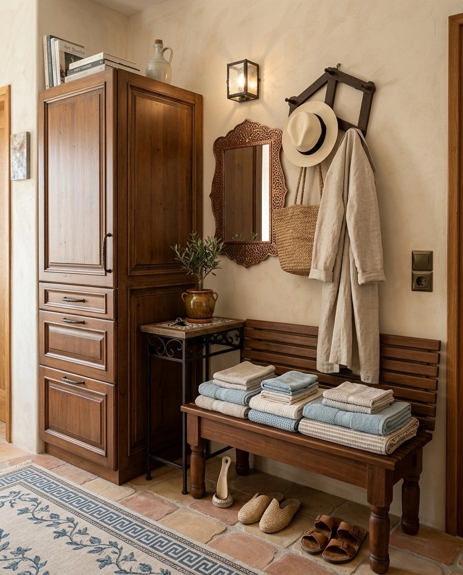 Hallway interior in Mediterranean style — photo by GenRoom AI