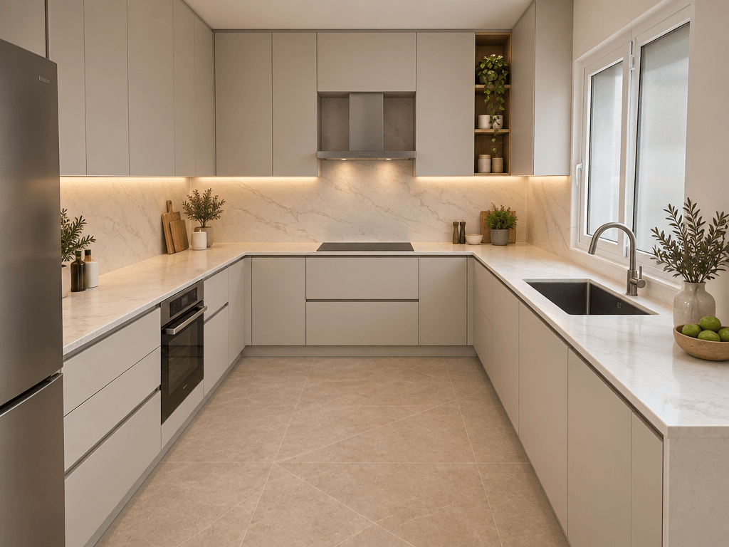 Kitchen interior in Minimalism style — photo by GenRoom AI