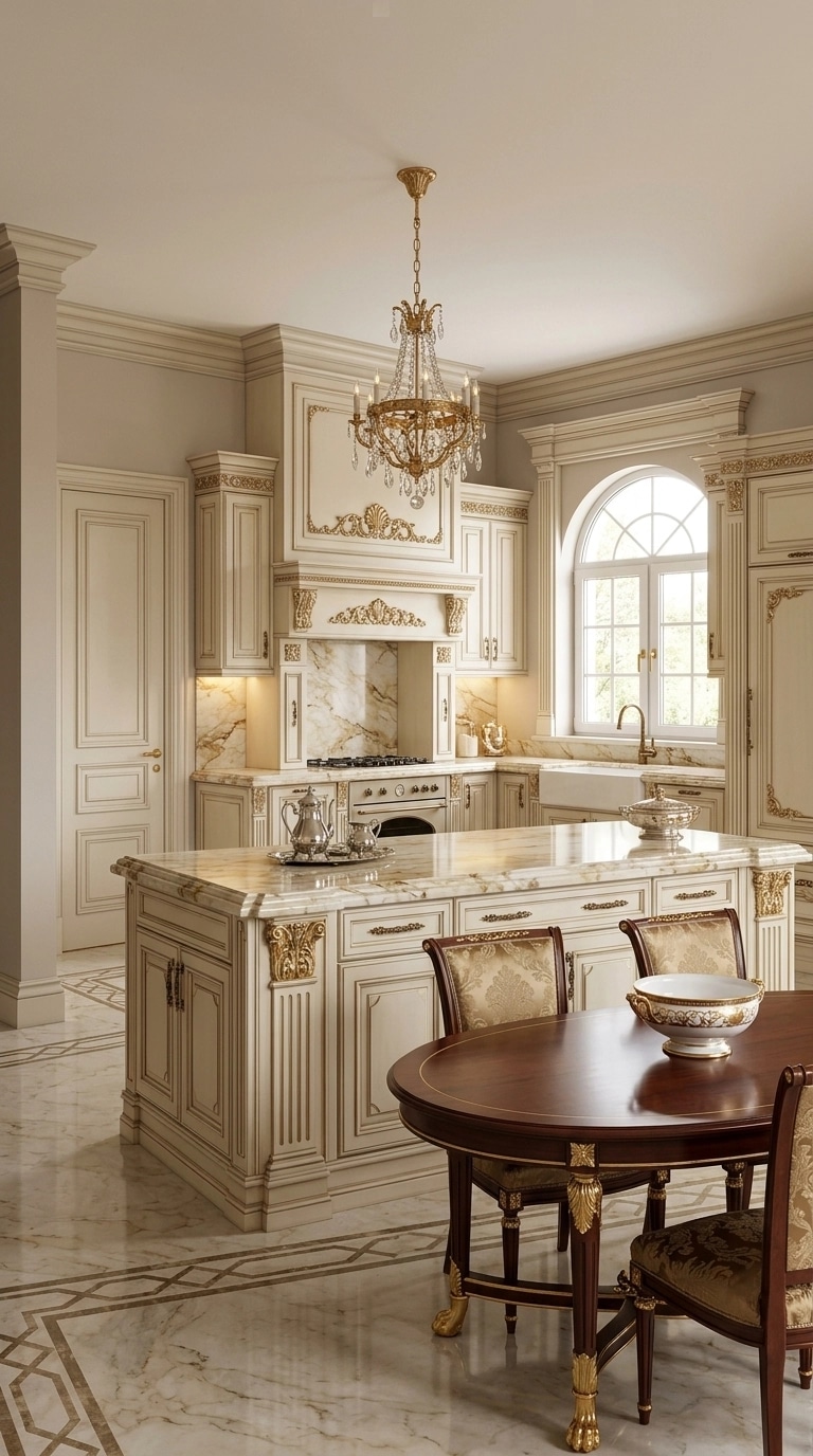 Neoclassic Kitchen design — interior photo by GenRoom AI