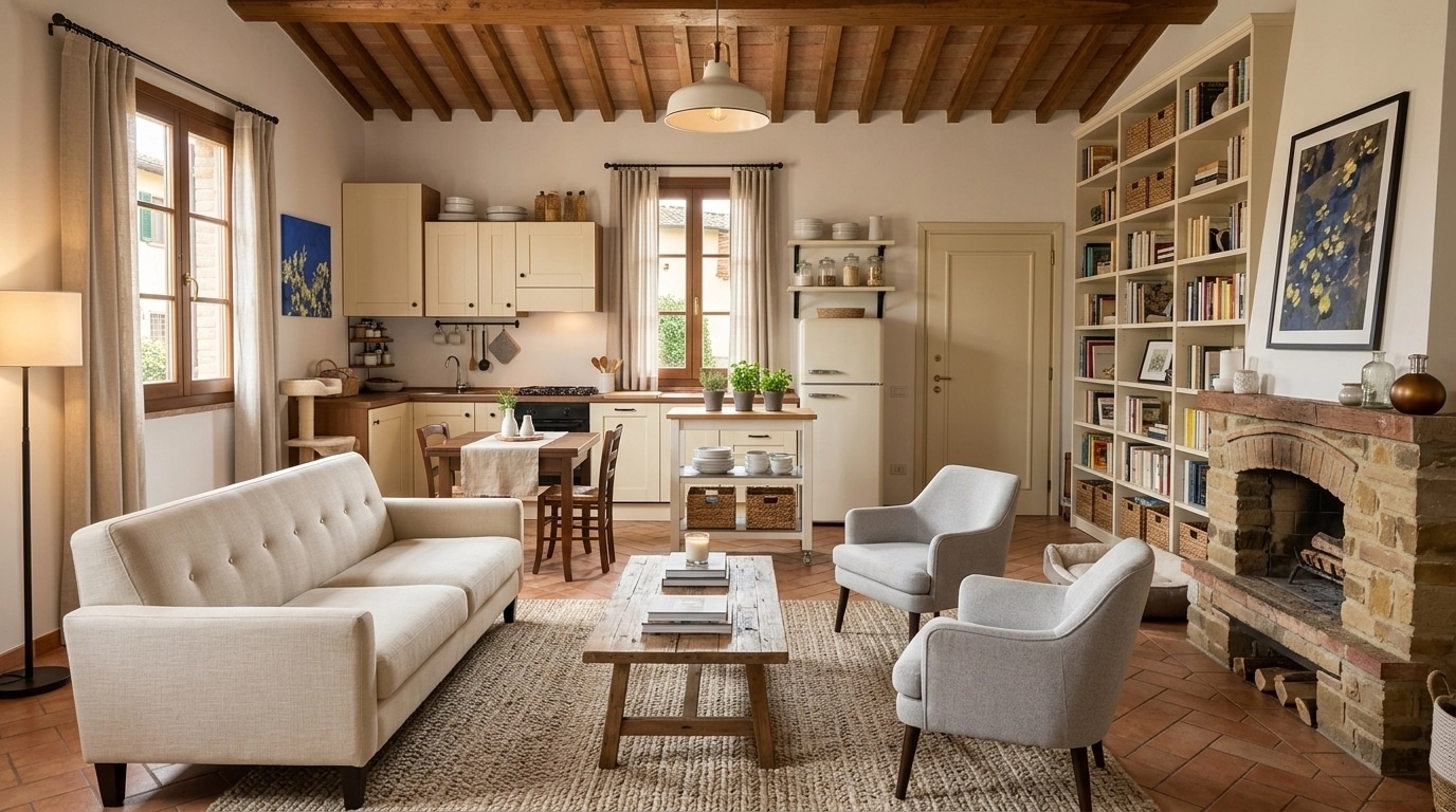 Modern Farmhouse Living Room design — interior photo by GenRoom AI