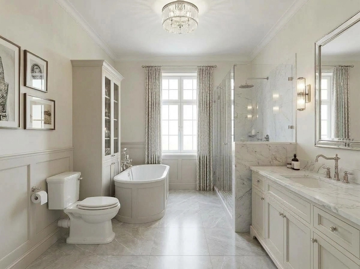 Transitional Badezimmer design — interior photo by GenRoom AI