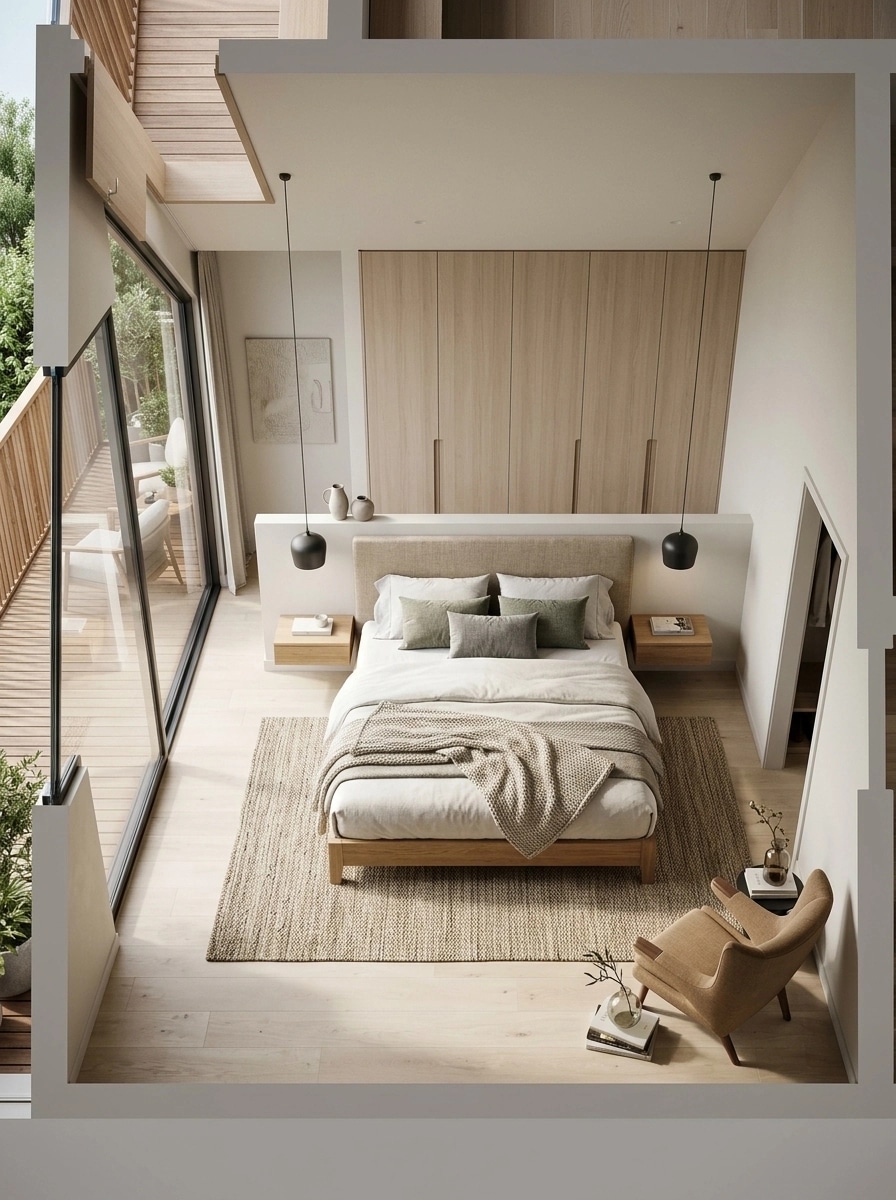Scandinavian Bedroom design — interior photo by GenRoom AI