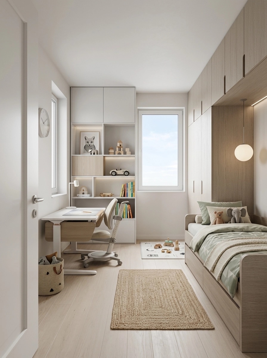 Minimalism Camera dei Bambini design — interior photo by GenRoom AI