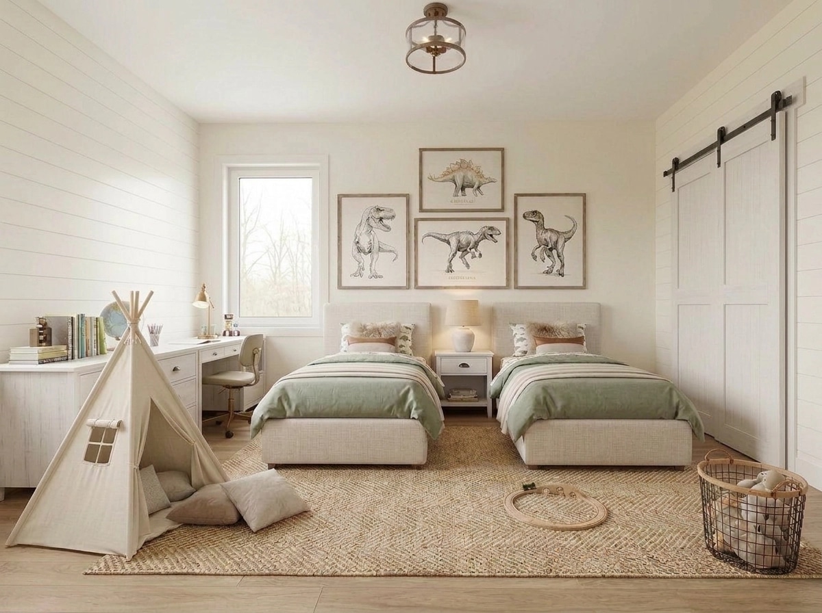 Interior design in Modern Farmhouse style — Kids Room by GenRoom AI