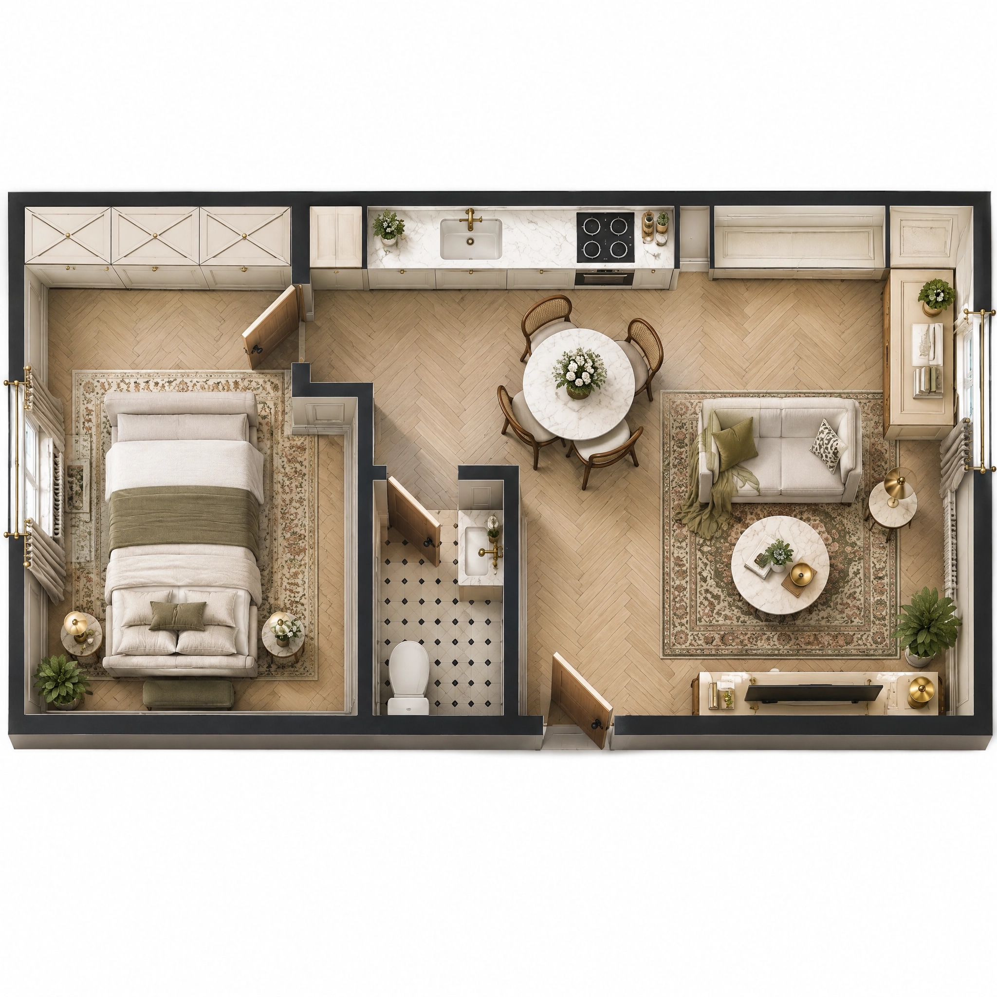 Interior design in French Parisian style — Living Room by GenRoom AI