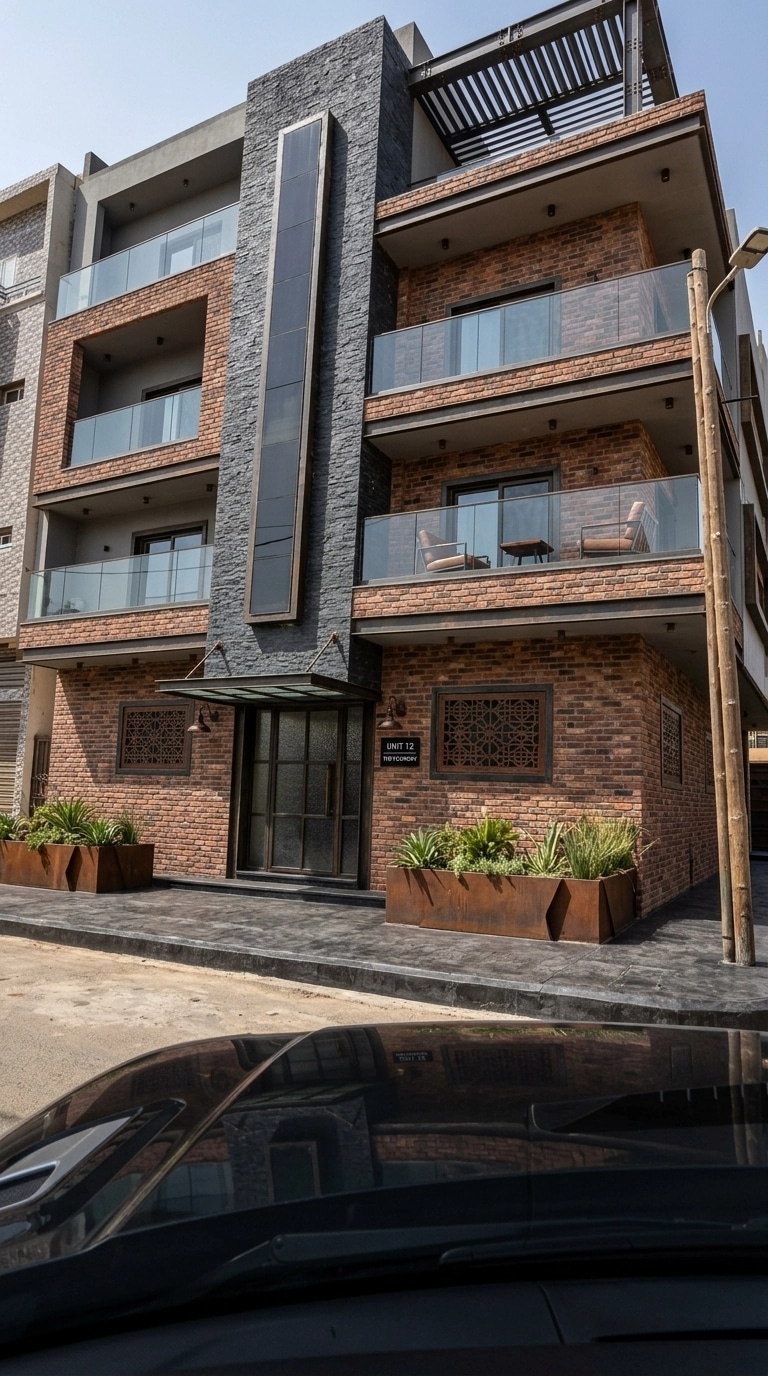 Facade design in Loft Facade style — photo by GenRoom AI