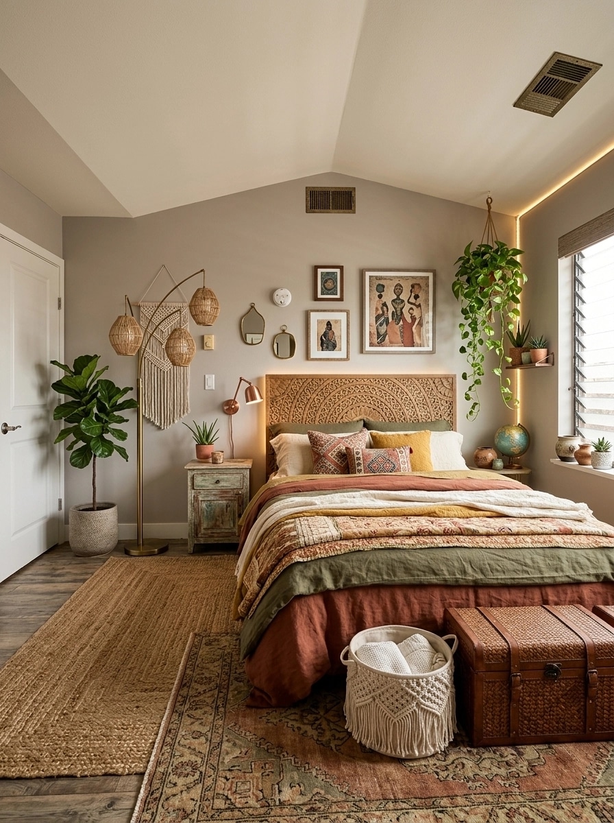 Bohemian Bedroom design — interior photo by GenRoom AI