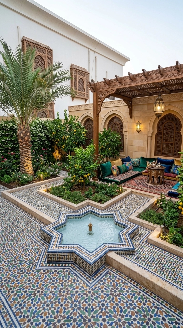 Landscape design in Arabian Courtyard style — Yard by GenRoom AI