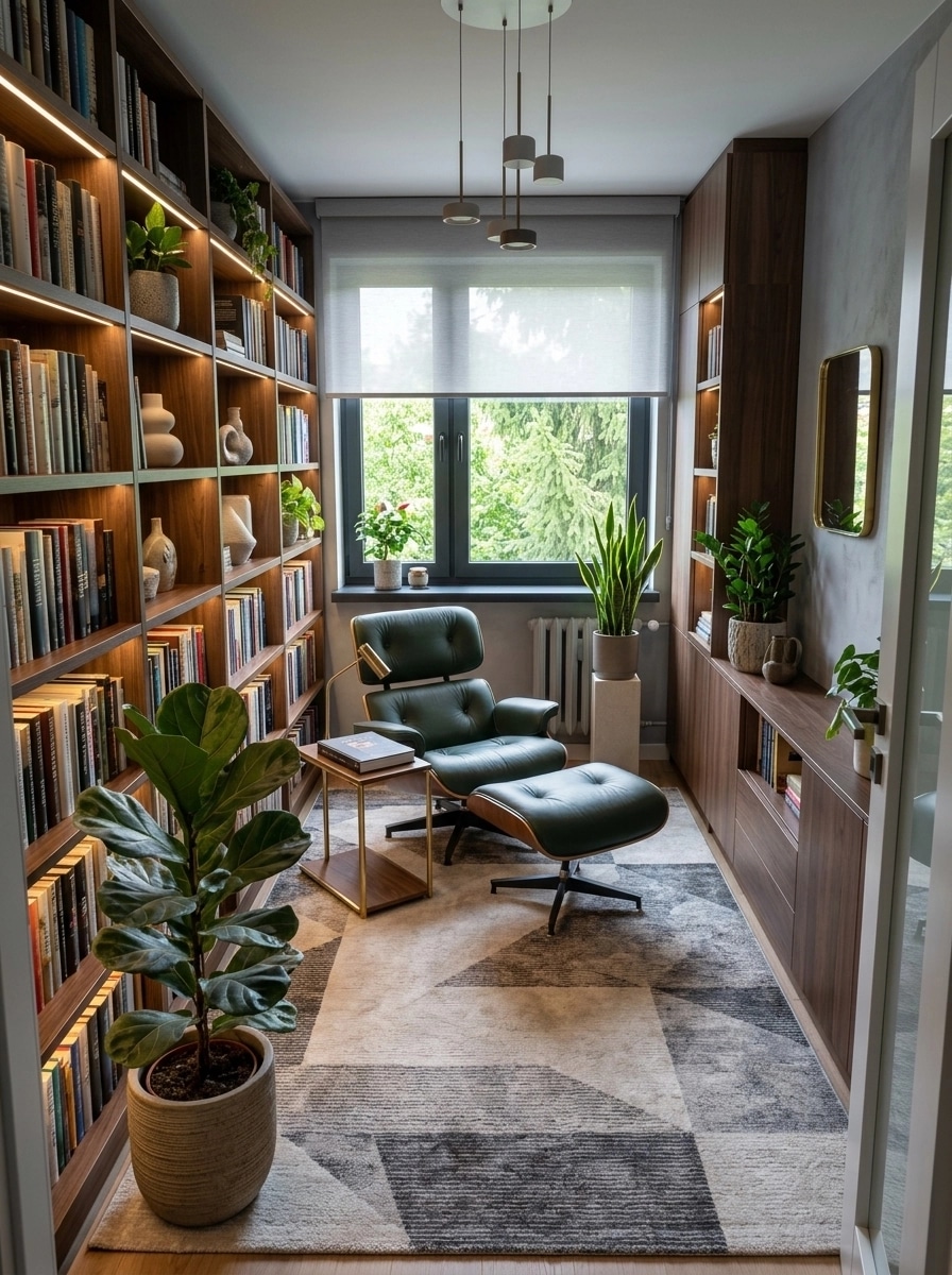 Interior design in Contemporary style — library by GenRoom AI